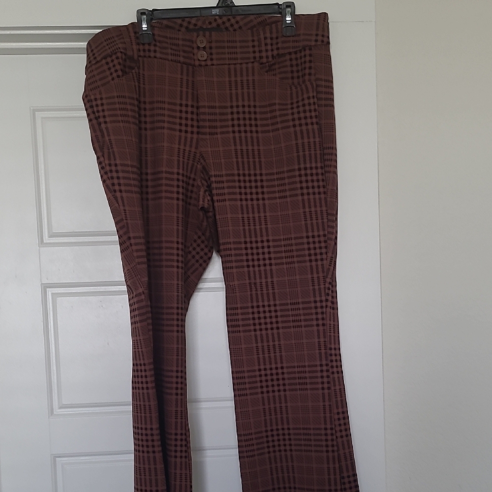 Brown Plaid Pants
